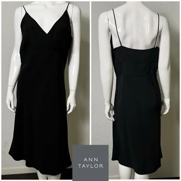 Ann Taylor Dresses & Skirts - New Silk Ann Taylor Spaghetti Strap Black Dress Sz 12